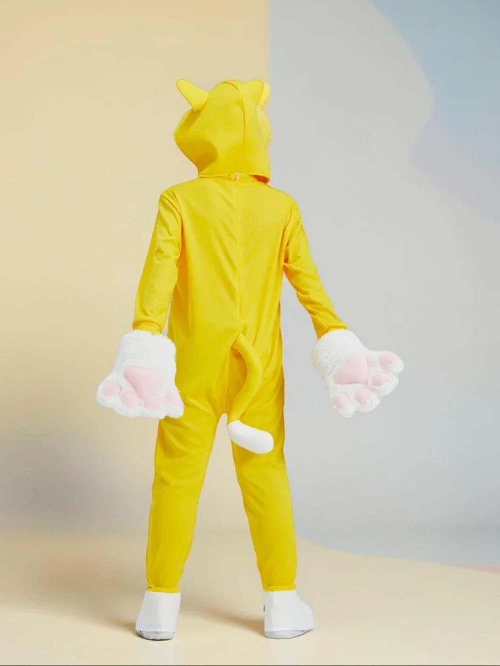 Kid's Yellow Cat Costume Inspired By Mario Bros Cat Mario, S